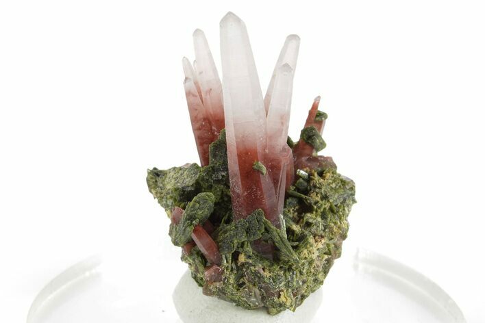 Hematite Quartz Crystals on Lustrous Epidote - Peru (New Find) #375536